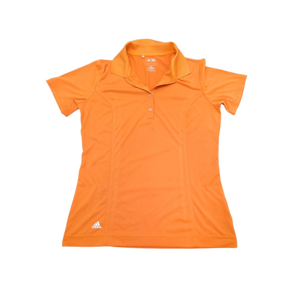 Adidas Golf Puremotion Polo‎ Shirt Womens Medium M Orange Short Sleeve